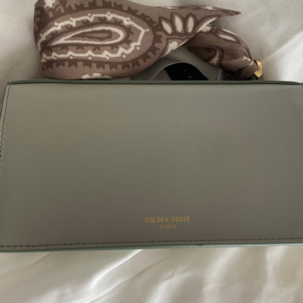 Golden Goose Mini Top-Handle Bag in Light Gray with Gold Hardware - Picture 5 of 12